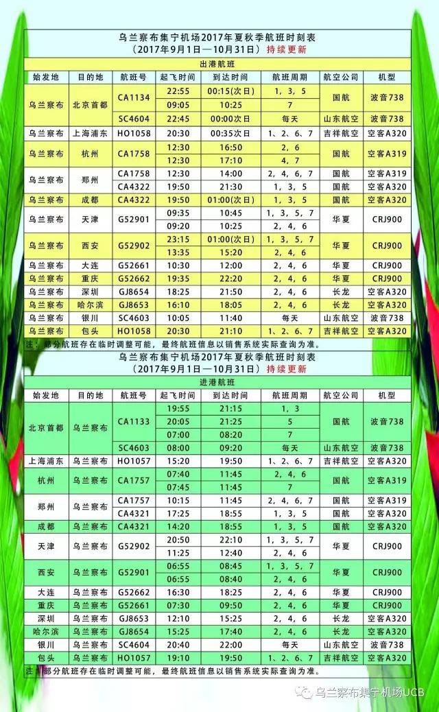 烏蘭察布航班最新時(shí)間，草原與世界的橋梁，飛翔的翅膀啟程時(shí)刻
